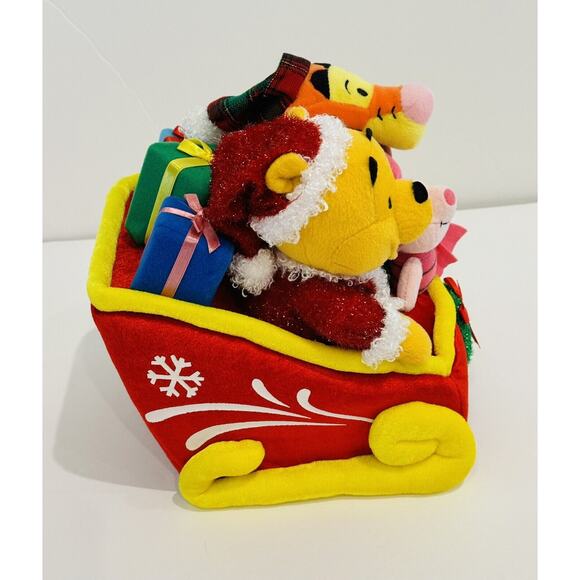 Disney Winnie the Pooh & Friends Dancing Sleigh Plush Holiday Christmas Musical - Picture 4 of 6
